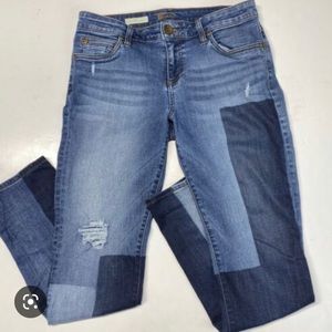 KUT from the Kloth Cathrine Patchwork Jeans.